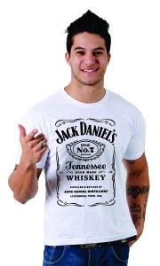 Camiseta Jack Daniels Masculina (Estampa Preta)