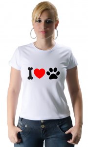 Camiseta I Love Pet (Estampa Preta)