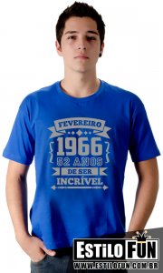 Camiseta Aniversrio - Ser Incrivel - 1966 - 52 anos