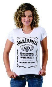 Camiseta Jack Daniels Feminina (Estampa Preta)