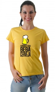 Camiseta Economize gua, Beba cerveja